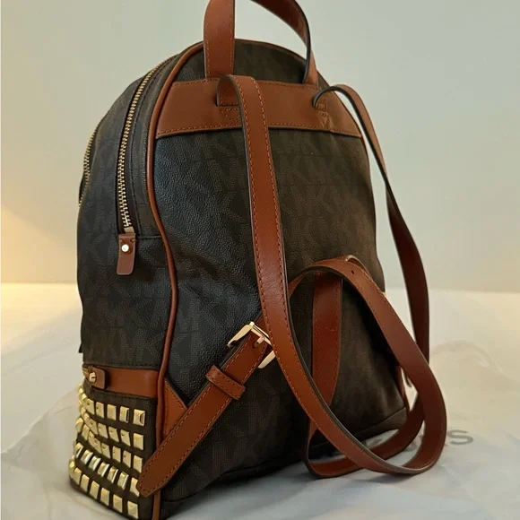 Michael Kors Brown Studded Backpack - Picture 2 of 3